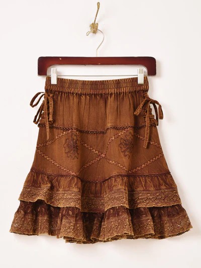 【2色展開】Emerald Motel エスニック レーヨン 刺繍 ミニスカート