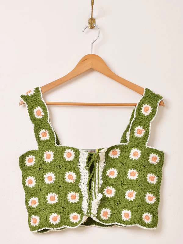 【2色展開】Emerald Motel 花柄 グラニースクエア ビスチェ