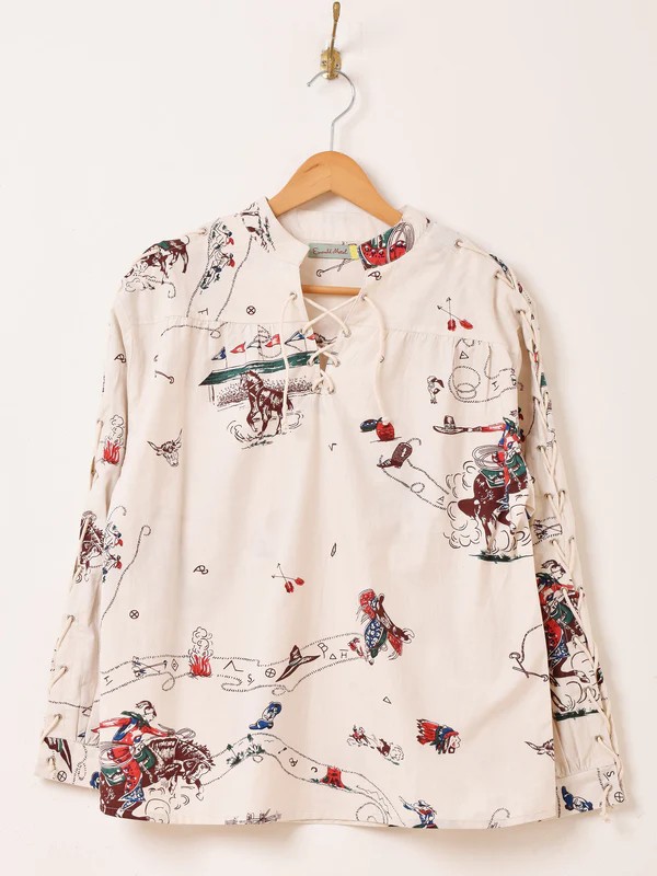 Emerald Motel ウエスタン柄 レースアップ 長袖シャツ