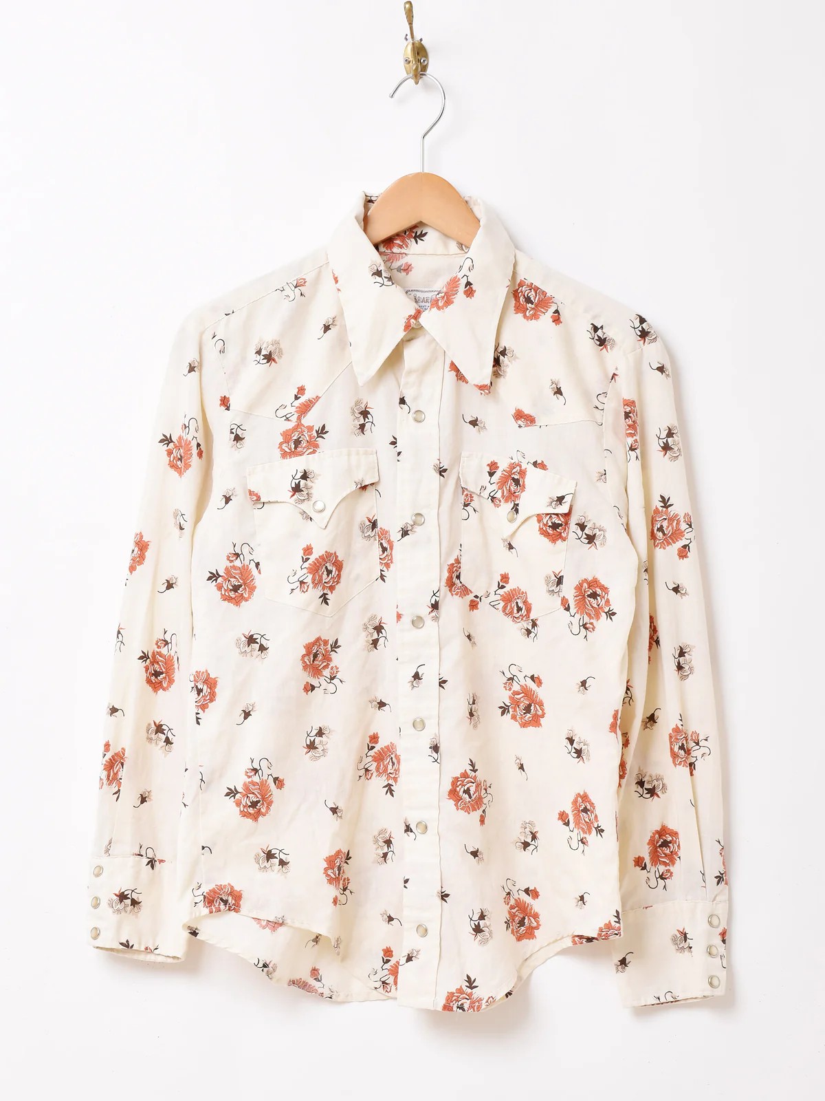 70's H BAR C 花柄 ロングテール ウエスタンシャツ