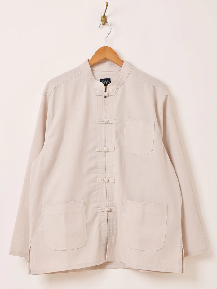 【3色展開】Backers コットンリネン チャイナボタン 長袖シャツ