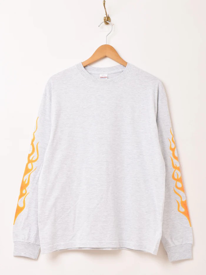 【2色展開】 ファイヤーパターン ロングスリーブTシャツ