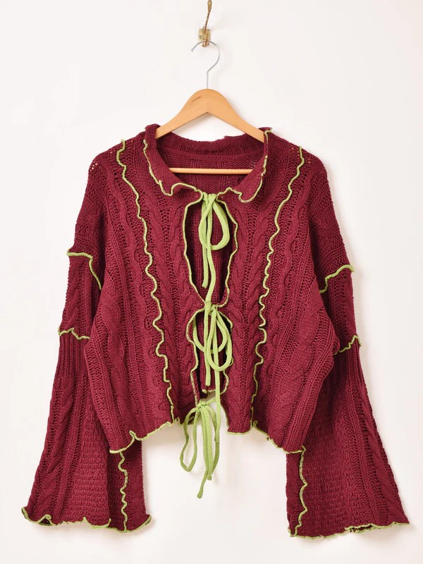 【3色展開】Meridian フレアスリーブ メロウ カーディガン