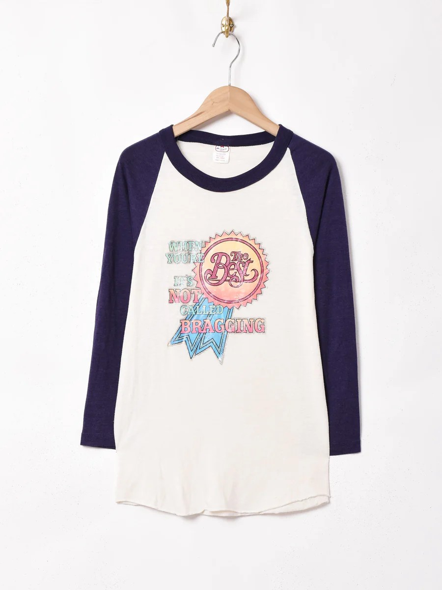 80's アメリカ製 プリント ラグランTシャツ
