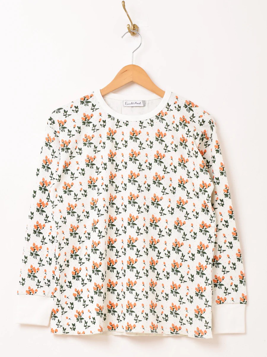 【3色展開】Emerald Motel 花柄 長袖 ワッフルT