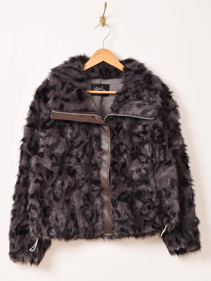 【2色展開】Meridian ミックス フェイクファー ジャケット
