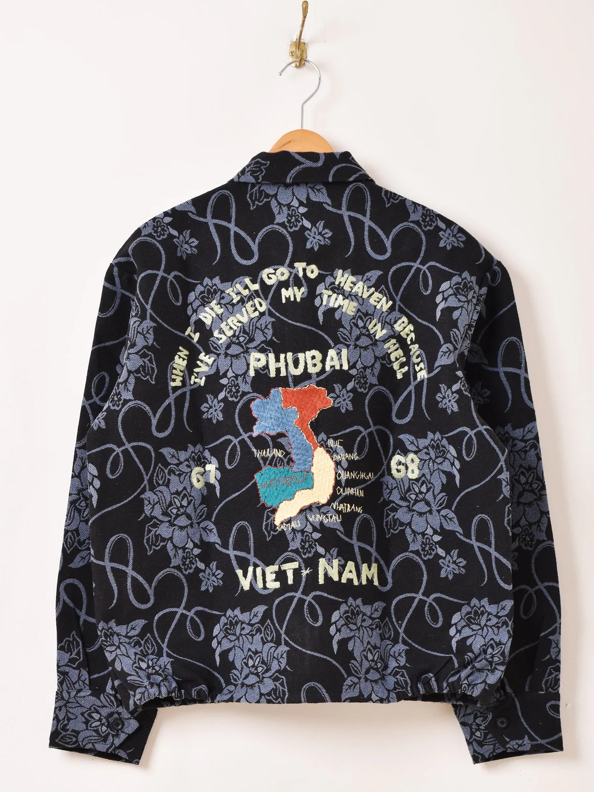 【2色展開】花柄 ゴブラン織り ベトジャンタイプ ジャケット