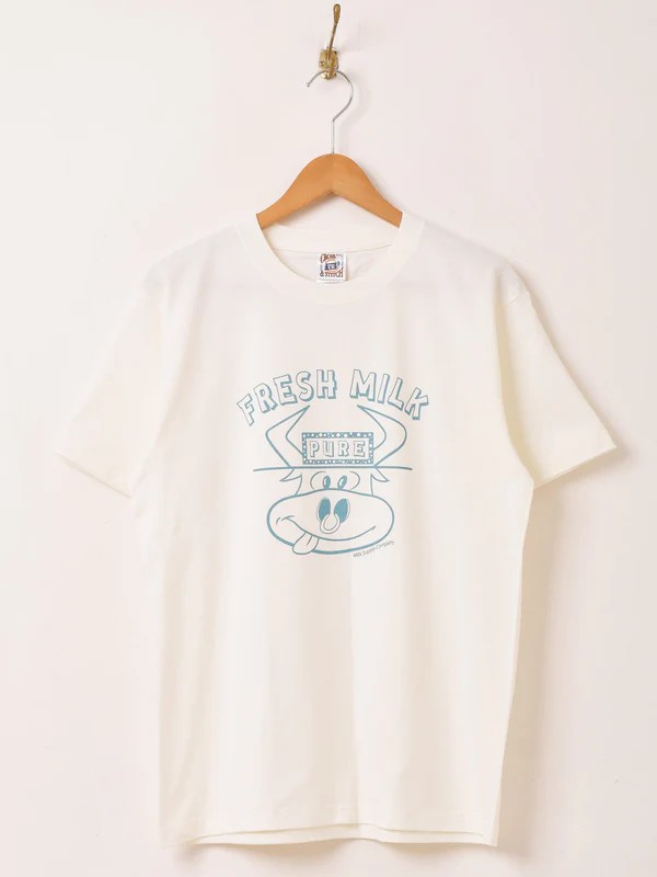 【2色展開】 プリントTシャツ「FRESH MILK」